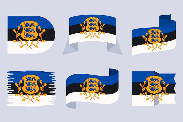 Gradiënt estland vlaggen set