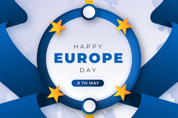 Gratis vector gradiënt europa dag achtergrond