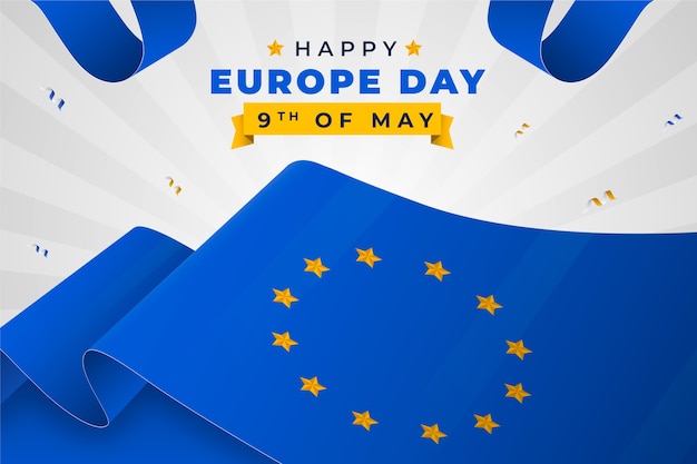 Gratis vector gradiënt europa dag achtergrond