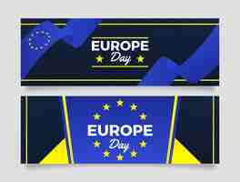 Gratis vector gradient europe day horizontale banners pack