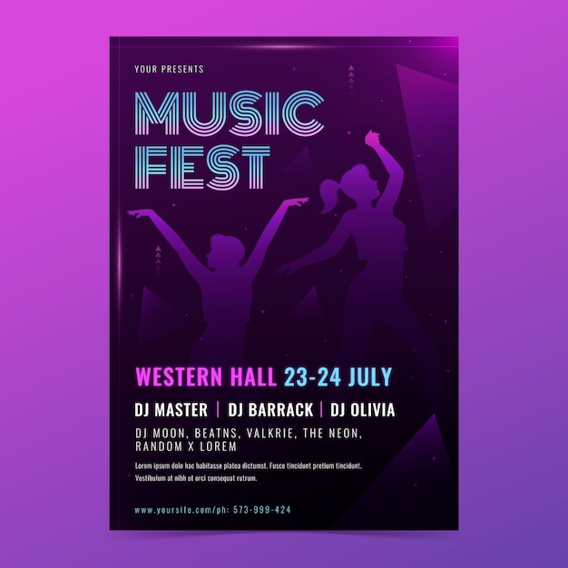 Gratis vector gradiënt evenement poster sjabloon