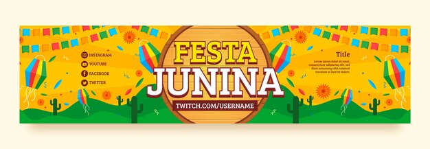 Gradient festas juninas twitch banner