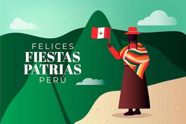 Gradient fiestas patrias de peru illustratie