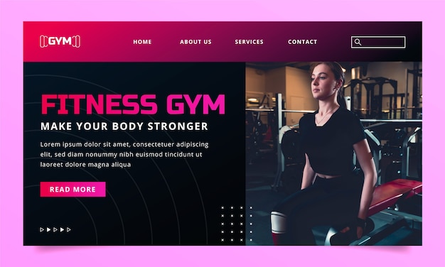 Gratis vector gradient fitness gym bestemmingspagina