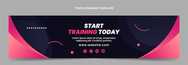 Gradiënt fitness twitch banner