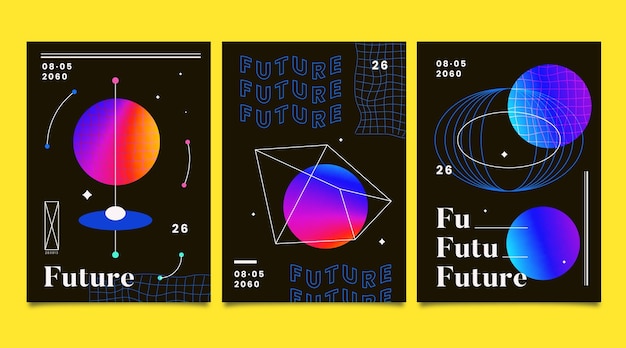 Gradient futuristische covercollectie