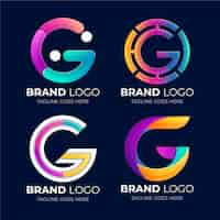 Gratis vector gradient g-brieflogo-collectie