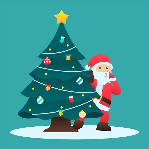 Gratis vector gradiënt geheime kerstman illustratie