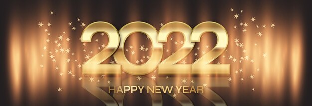 Gradiënt gelukkig nieuwjaar 2022 banner