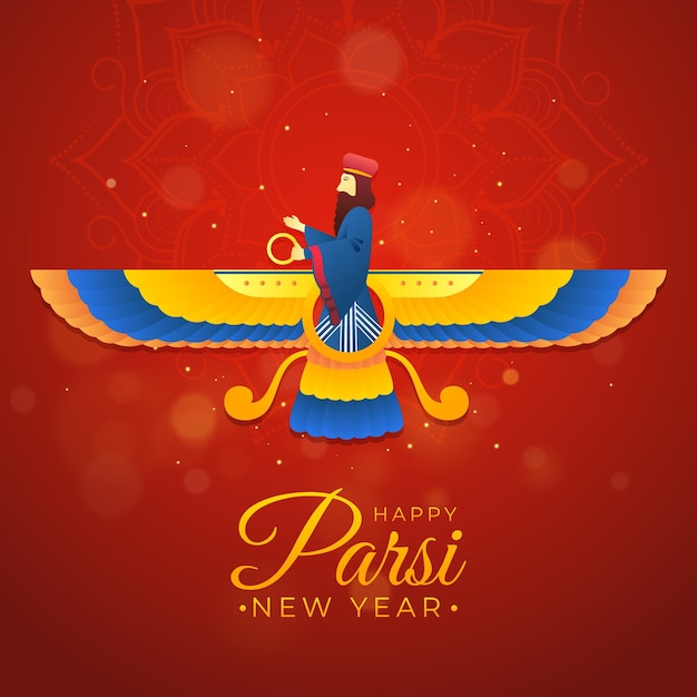 Gradiënt gelukkig parsi nieuwjaar illustratie