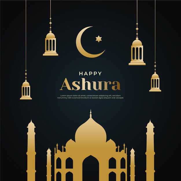 Gradiënt gelukkige ashura-illustratie