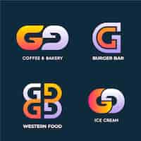 Gratis vector gradiënt gg-logo-ontwerp