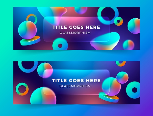 Gradiënt glasmorfisme horizontale banner