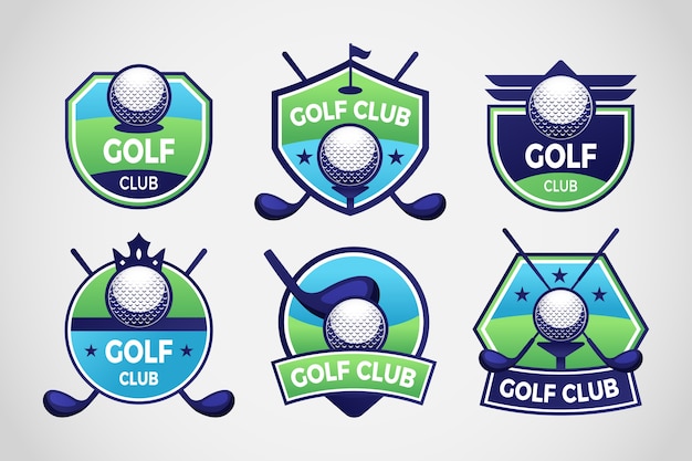 Gratis vector gradiënt golf logo set