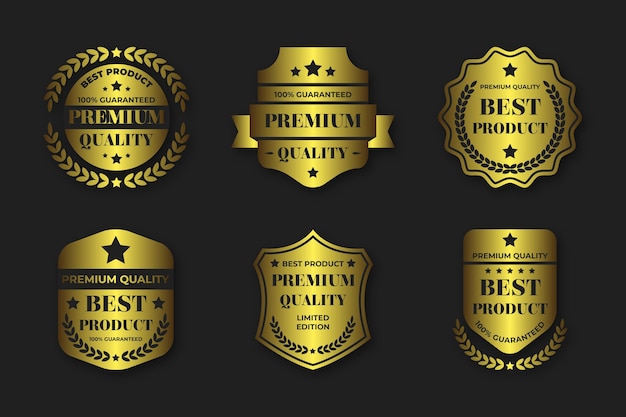 Gradiënt gouden luxe badges