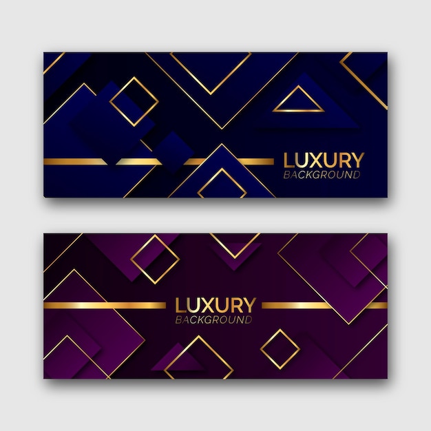 Gratis vector gradiënt gouden luxe banners