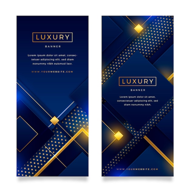 Gradiënt gouden luxe banners