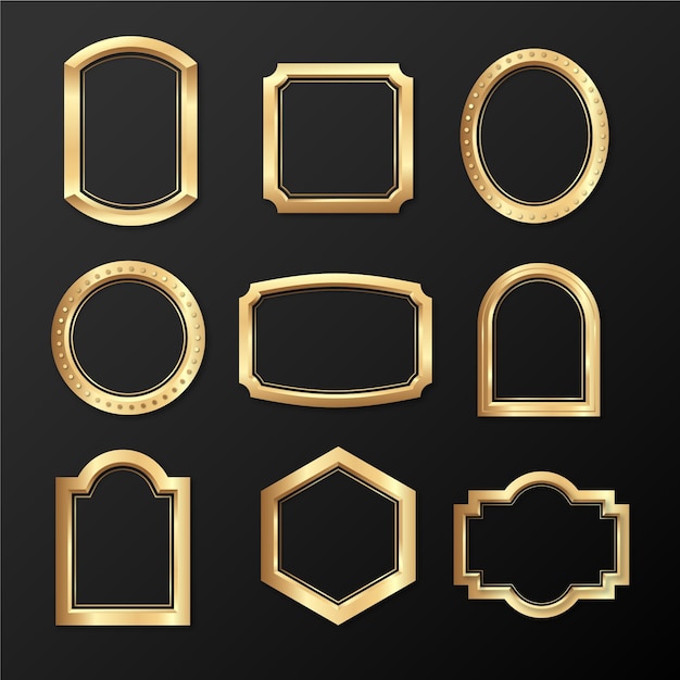 Gratis vector gradiënt gouden luxe frame