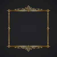 Gratis vector gradiënt gouden luxe vierkant frame