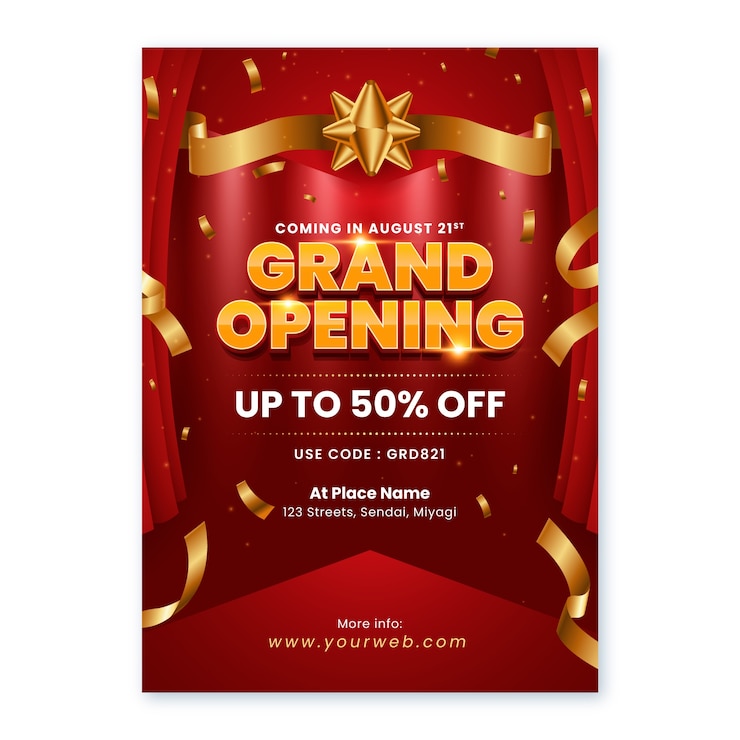 Gratis Vector gradiënt grote opening verticale poster sjabloon