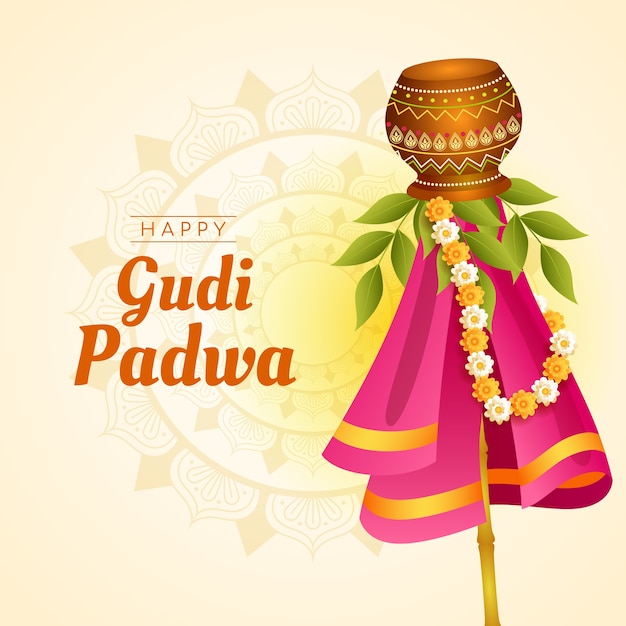 Gradiënt gudi padwa illustratie