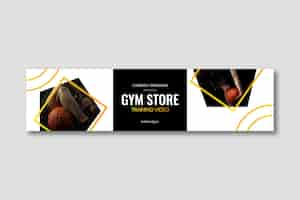 Gratis vector gradiënt gym training twitch banner