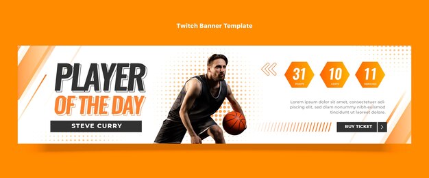 Gradiënt halftoon basketbal twitch banner