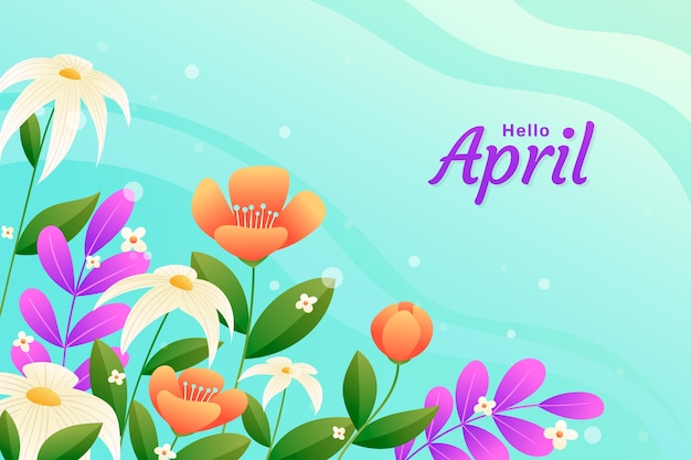 Gratis vector gradiënt hallo april achtergrond