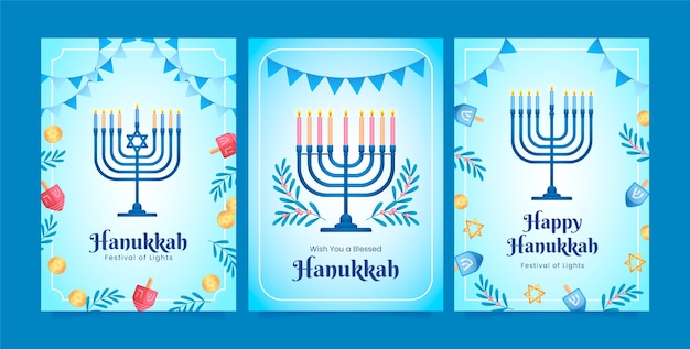 Gradiënt Hanukkah-groetingkaartencollectie