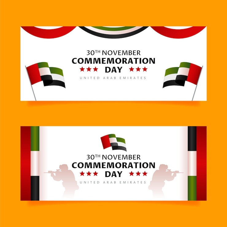 Gratis Vector gradiënt herdenkingsdag horizontale banners set