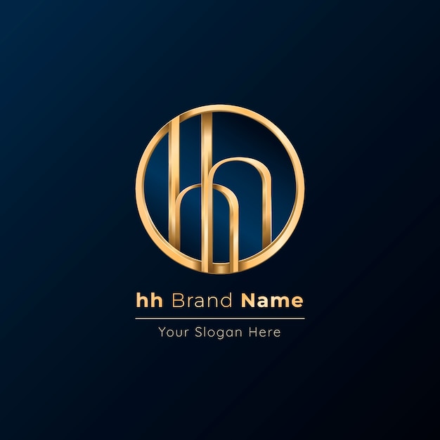 Gratis vector gradiënt hh logo sjabloon