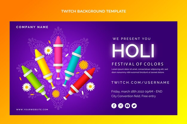 Gradiënt holi twitch achtergrond