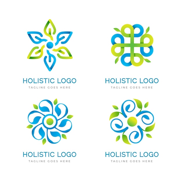 Gratis vector gradient holistische logo-collectie