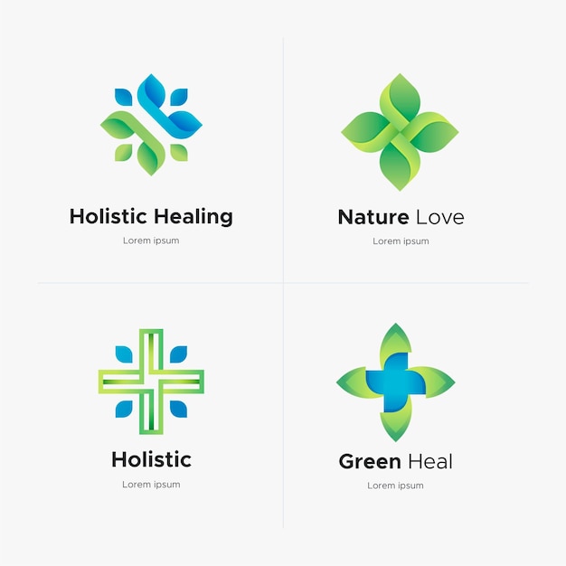 Gradient holistische logo-collectie