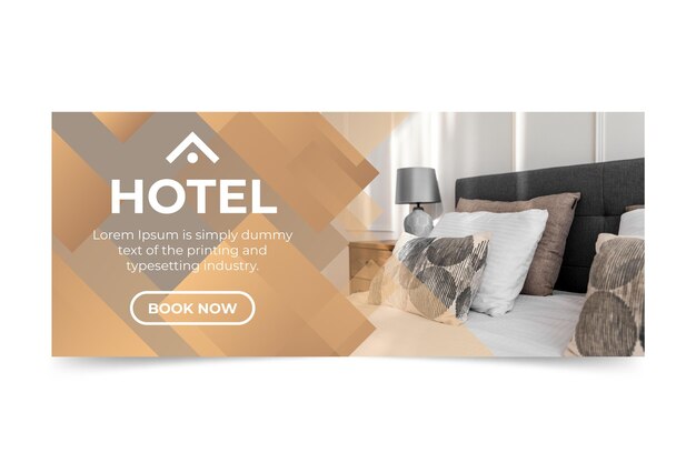 Gradient hotel banner met foto