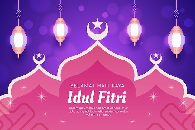 Gratis vector gradiënt idul fitri achtergrond