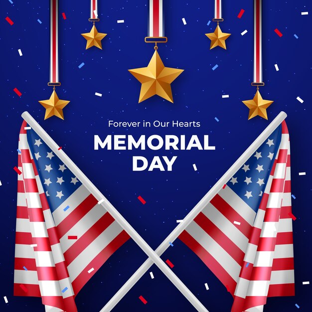 Gratis vector gradiënt illustratie voor de amerikaanse memorial day vakantie