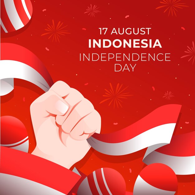 Gradiënt Indonesië onafhankelijkheidsdag achtergrond afbeelding