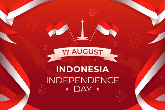 Gradiënt Indonesië onafhankelijkheidsdag achtergrond