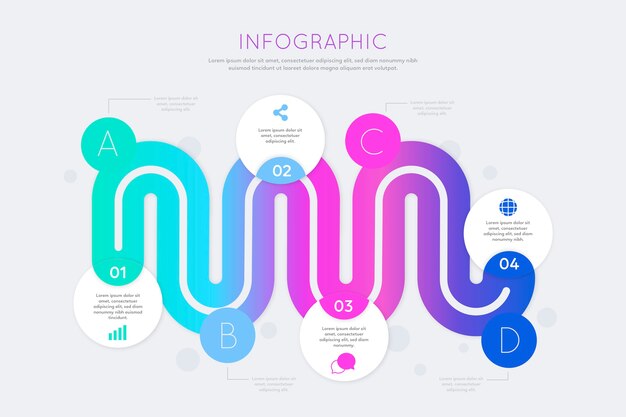 Gradient infographic collectie concept