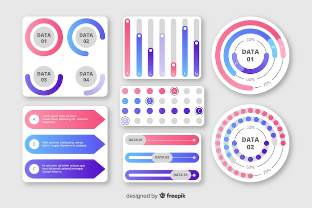 Gradient infographic element collectie