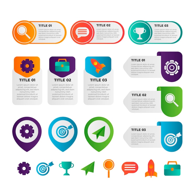 Gratis Vector gradient infographic element collectie