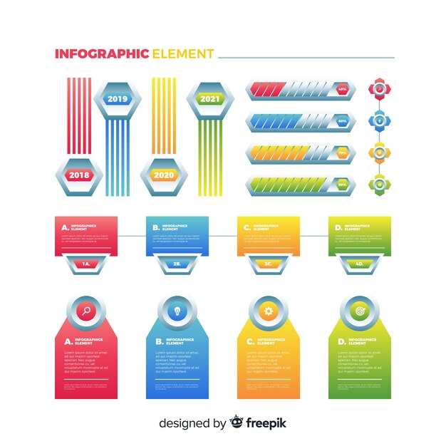 Gradiënt infographic elementen