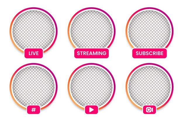 Gradiënt instagram live gebruikersframeset