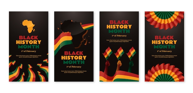 Gradient Instagram Stories collectie voor de Black History Month viering