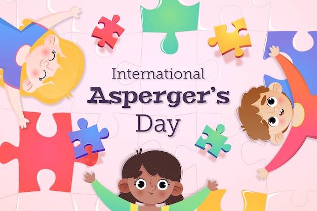 Gradiënt internationale asperger dag achtergrond