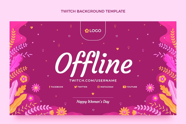 Gratis vector gradiënt internationale vrouwendag twitch achtergrond