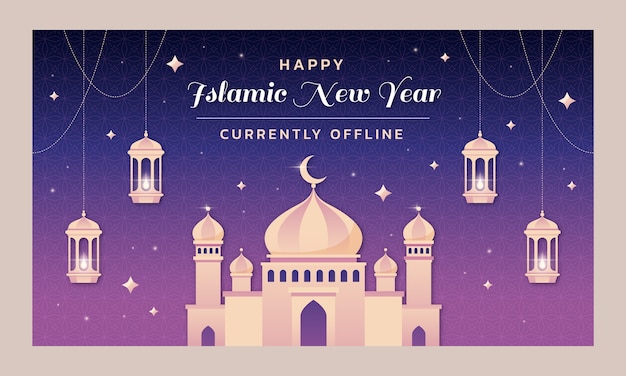 Gratis vector gradiënt islamitisch nieuwjaar twitch achtergrond