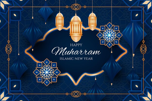 Gradiënt islamitische nieuwjaarsillustratie
