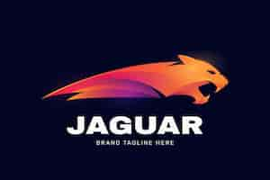 Gratis vector gradiënt jaguar-logo-ontwerp